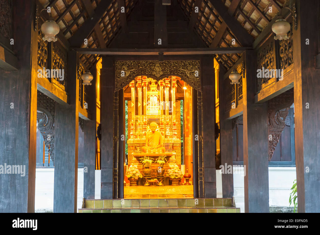 Kapellen rund um Wat Chedi Luang, Chiang Mai, Thailand Stockfoto