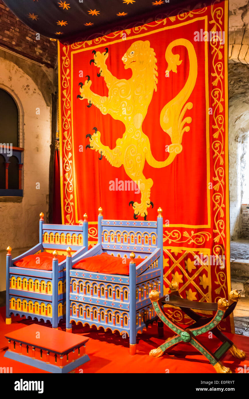 Der Saal des Thrones in der Great Tower Dover Castle Kent Stockfoto