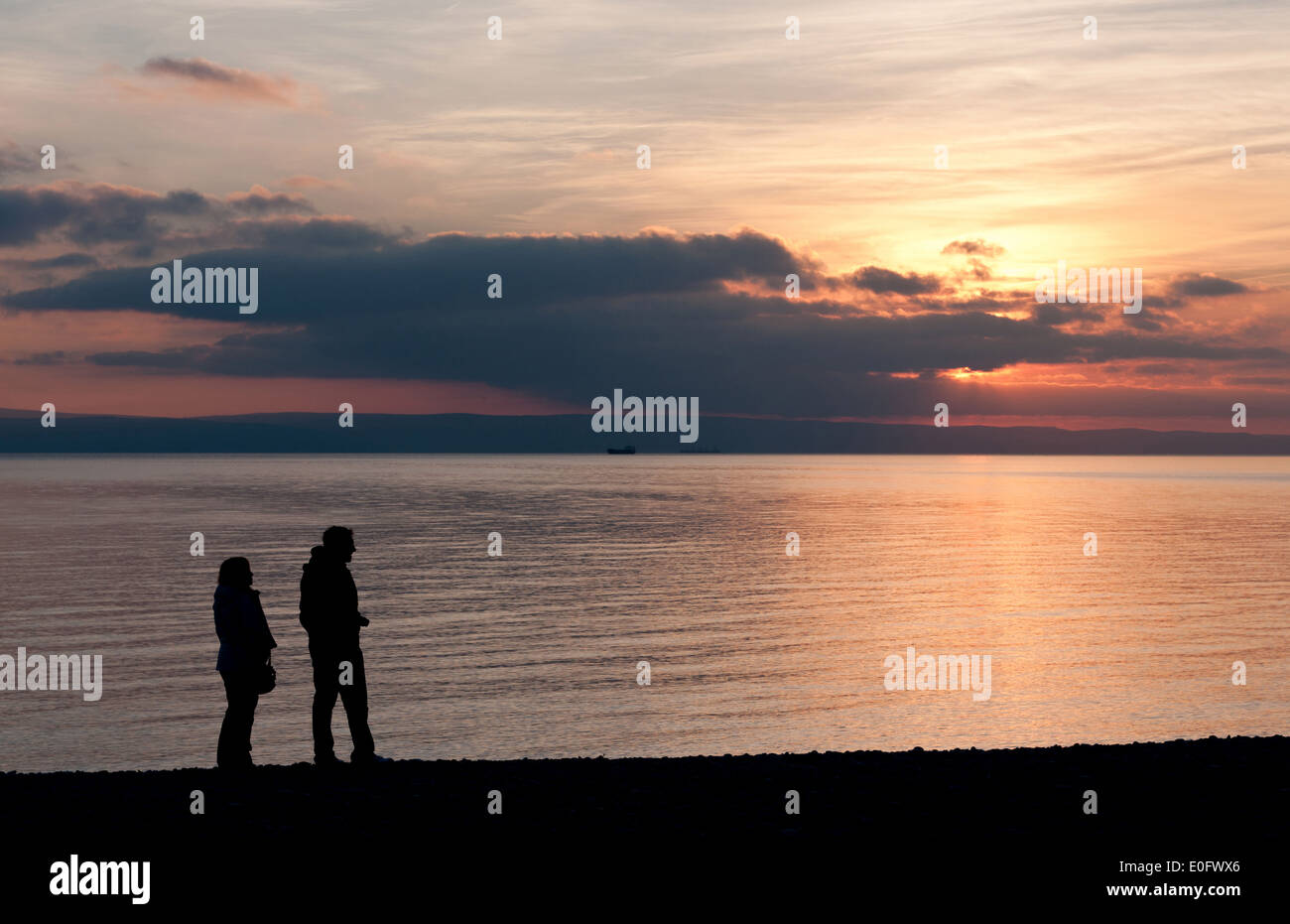 Sonnenuntergang Zuschauer Stockfoto