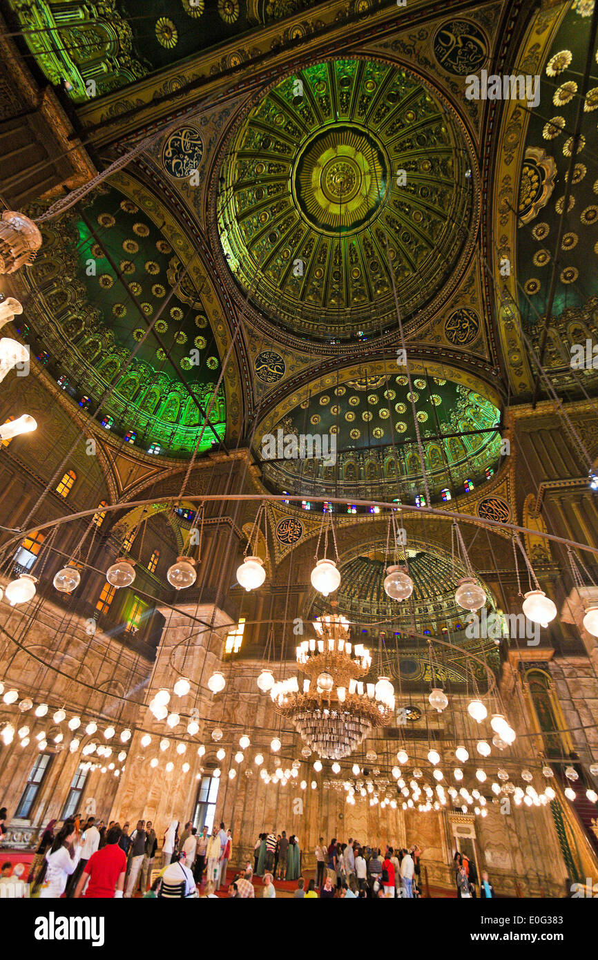 Ägypten, Kairo. Mohammed Ali Moschee. Indoor Foto., Aegypten, Kairo. Mohammed Ali Moschee. Innenaufnahme. Stockfoto