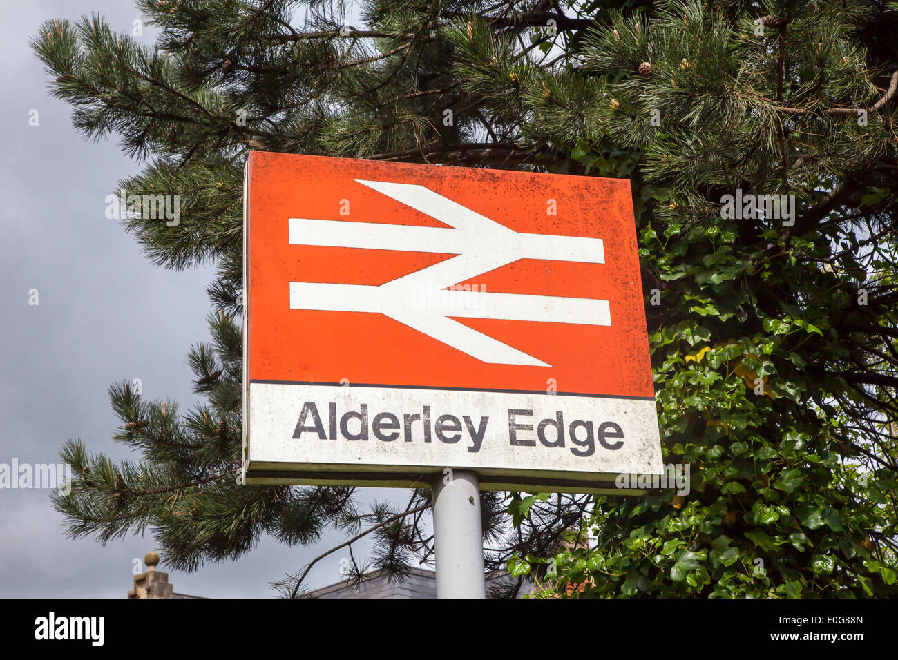 British Rail Zeichen außerhalb Alderley Edge Bahnhof Alderley Edge Cheshire England UK Stockfoto