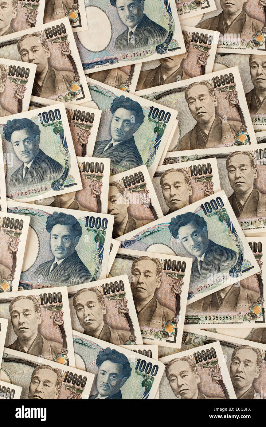 Japanische YenBanknoten. Währung aus Japan und japanischen Yen