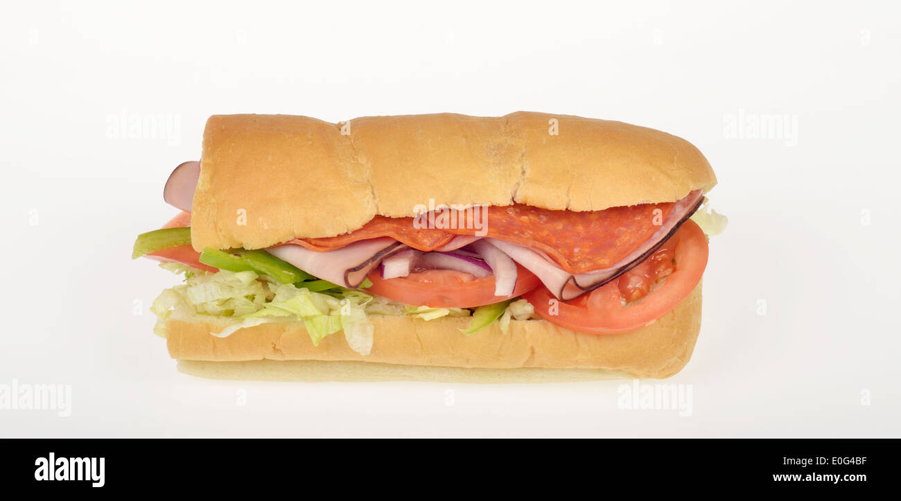 U BMT u-Boot-Sandwich auf ein italienisches Brot Brötchen mit Tomaten ...