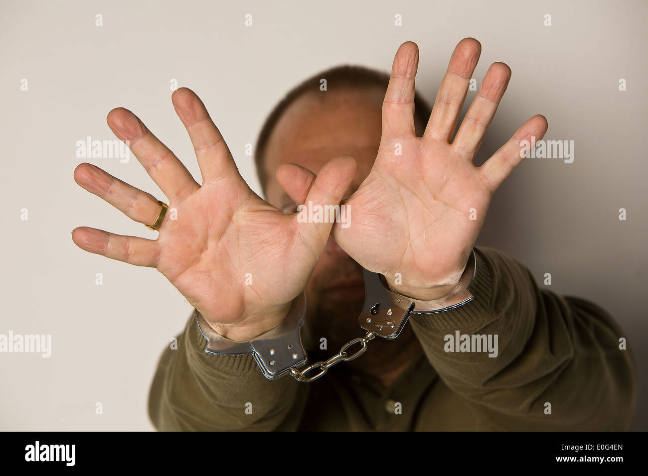 Handschellen, Handschellen Stockfoto