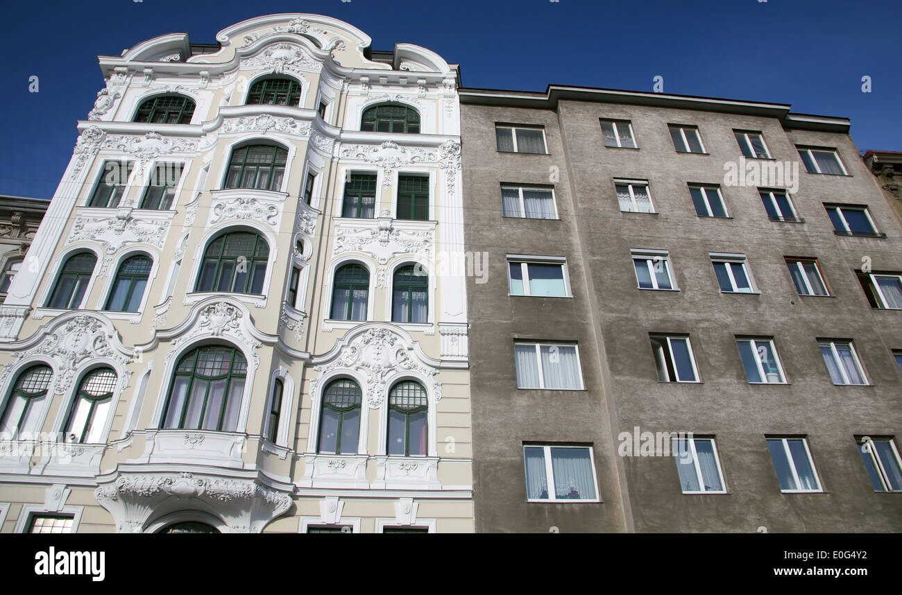 Renovierten Altstadt-Haus in Wien, Renoviertes Altstadthaus in Wien Stockfoto