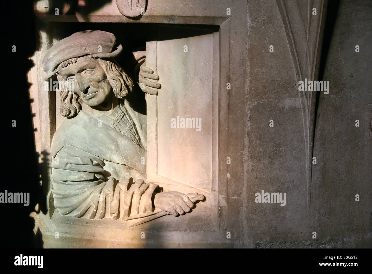 "Wien, Stephansdom, Fenstergucker Anton Pilgram; "," Wien, Der Fenstergucker Anton Pilgram; ' Stockfoto