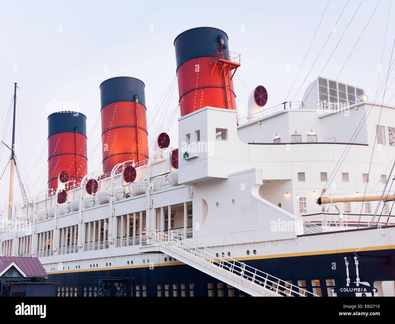 SS Columbia Attraktion, Passagierschiff Schiff Dampf an American Waterfront, Tokyo Disneysea. Japan. Stockfoto