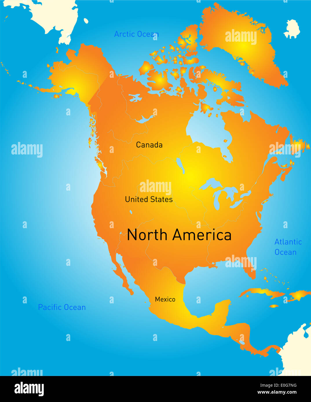 Karte von Nordamerika Stockfoto