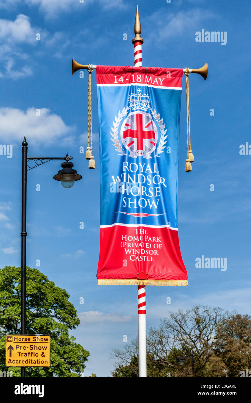 Royal Windsor Horse Show Banner 2014, Windsor, Berkshire, UK Stockfoto
