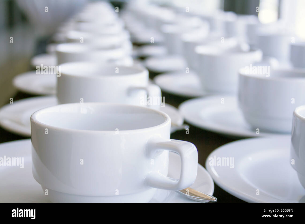 Kaffeetassen bereiten Kaffee Bremse Stockfoto