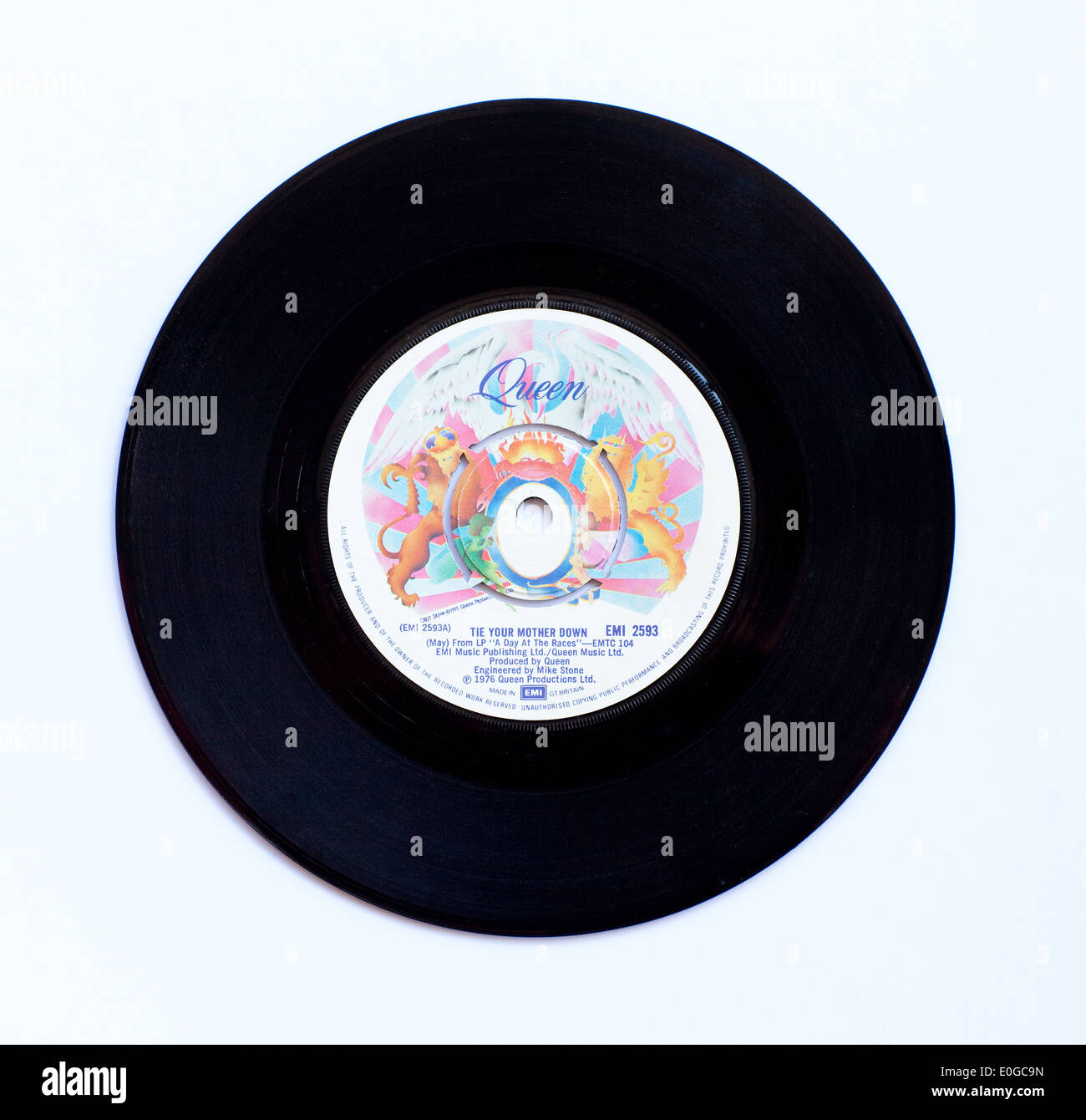 Königin - Tie Your Mother Down 7" Vinyl bei EMI Records Stockfoto