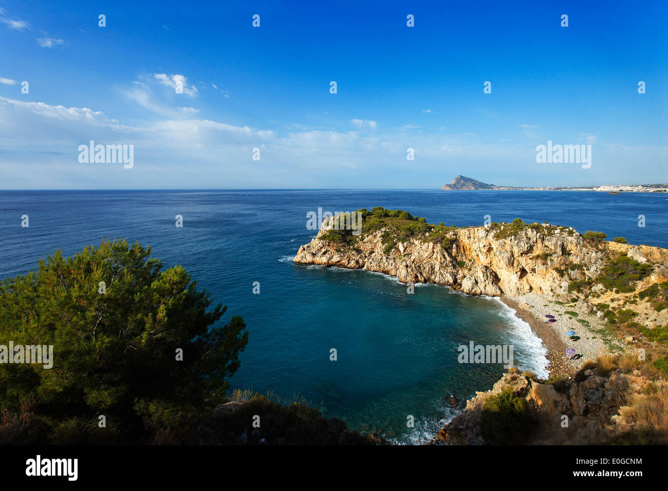 Küstenlandschaft, Altea, Provinz Alicante, Spanien Stockfoto