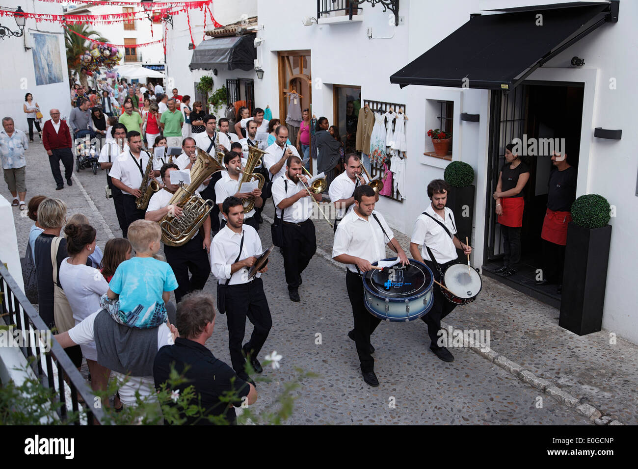 Kirche-Parade, Altea, Provinz Alicante, Spanien Stockfoto