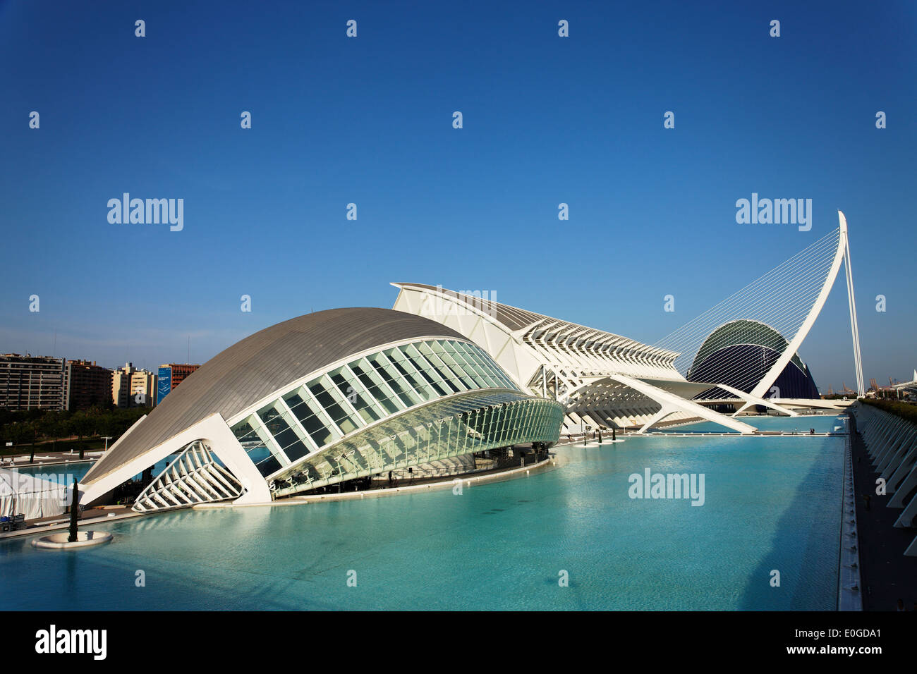 Ciudad de Las Artes y de Las Ciencias, die Stadt der Künste und Wissenschaften, Provinz Valencia, Valencia, Spanien Stockfoto