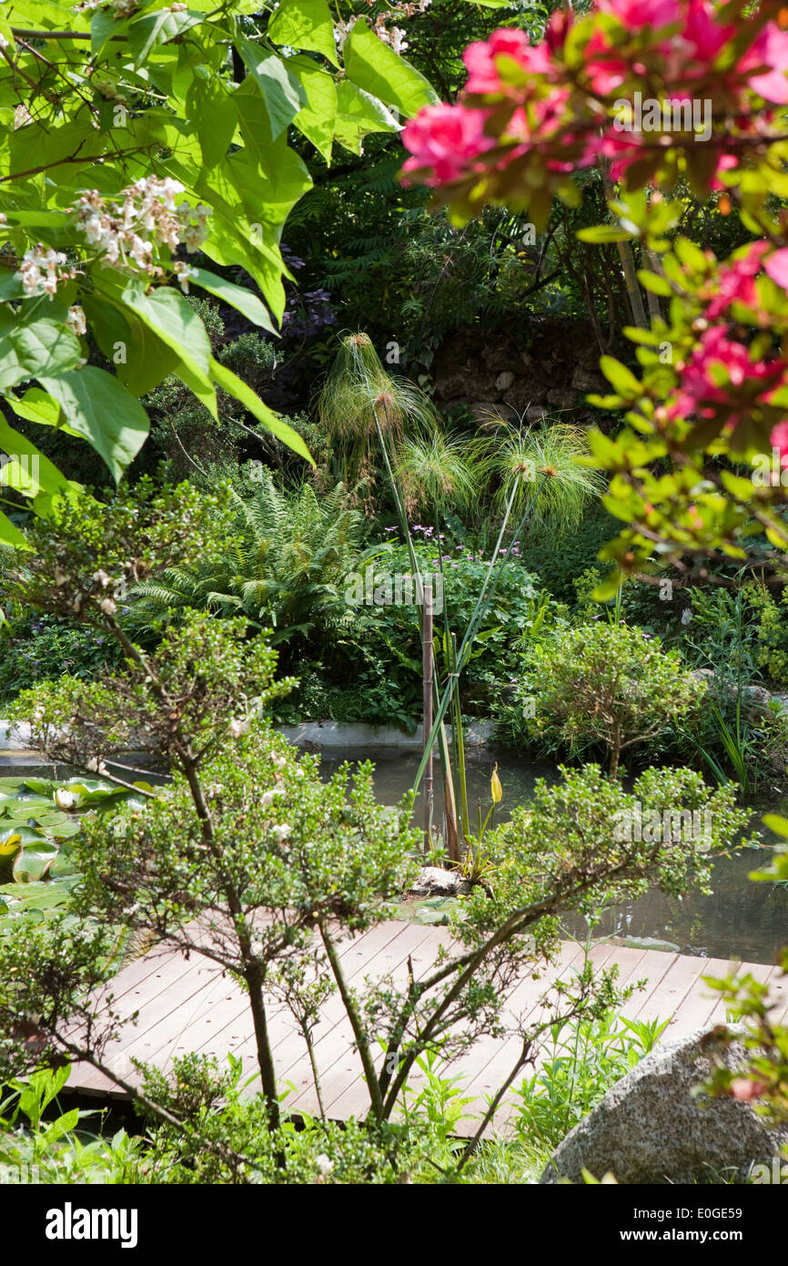 Teich Mit Holzsteg An Andre Heller Garten Giardino Botanico