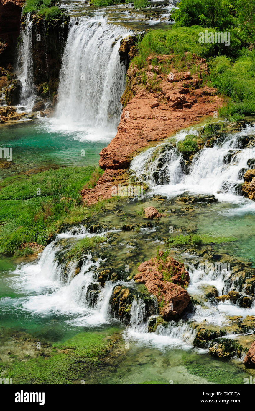 Wasserfall Navajo Herbst, Havasu, Supai, Grand Canyon, Grand Canyon Nationalpark, UNESCO World Heritage Site Grand Canyon, Arizona Stockfoto