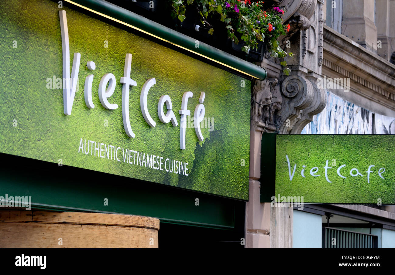 London, England, Vereinigtes Königreich. Vietcafe - "Authentische vietnamesische Küche" Stockfoto