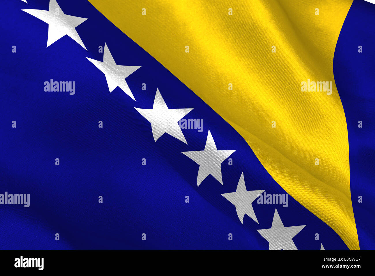 Bosnien Herzegowina Nationalflagge Stockfoto