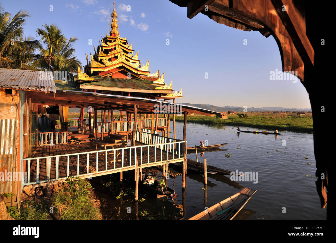 In Nga Phe Chaung am Inle See, Myanmar, Burma, Asien Stockfoto