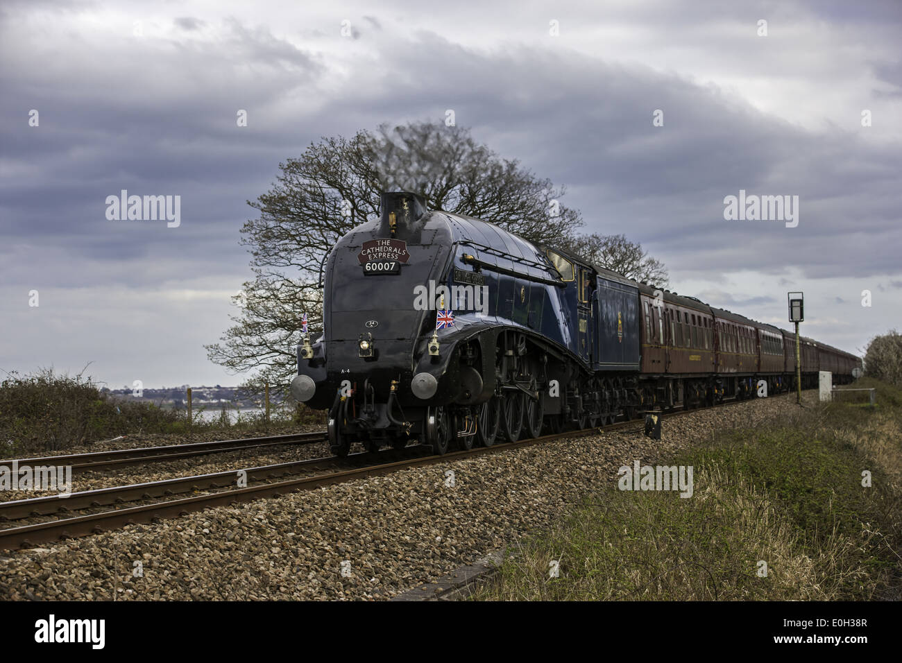 Die Kathedralen Express Dämpfen durch erstritt Stockfoto