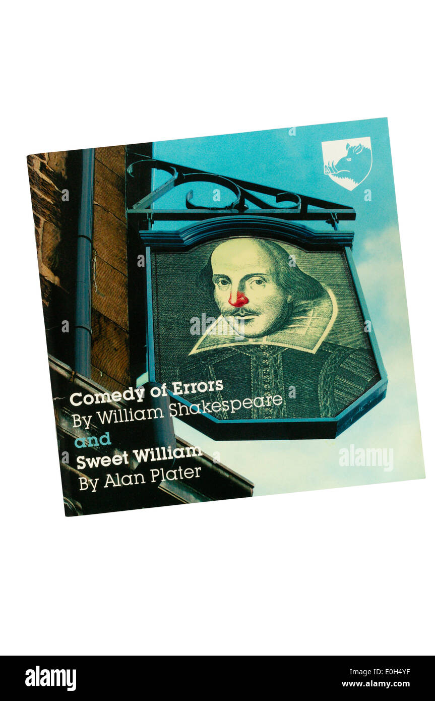 Programm für 2005 nördlichen Breitseiten Stückliste Comedy of Errors mit Sweet William von Alan Plater im Greenwich Theatre verdoppeln. Stockfoto