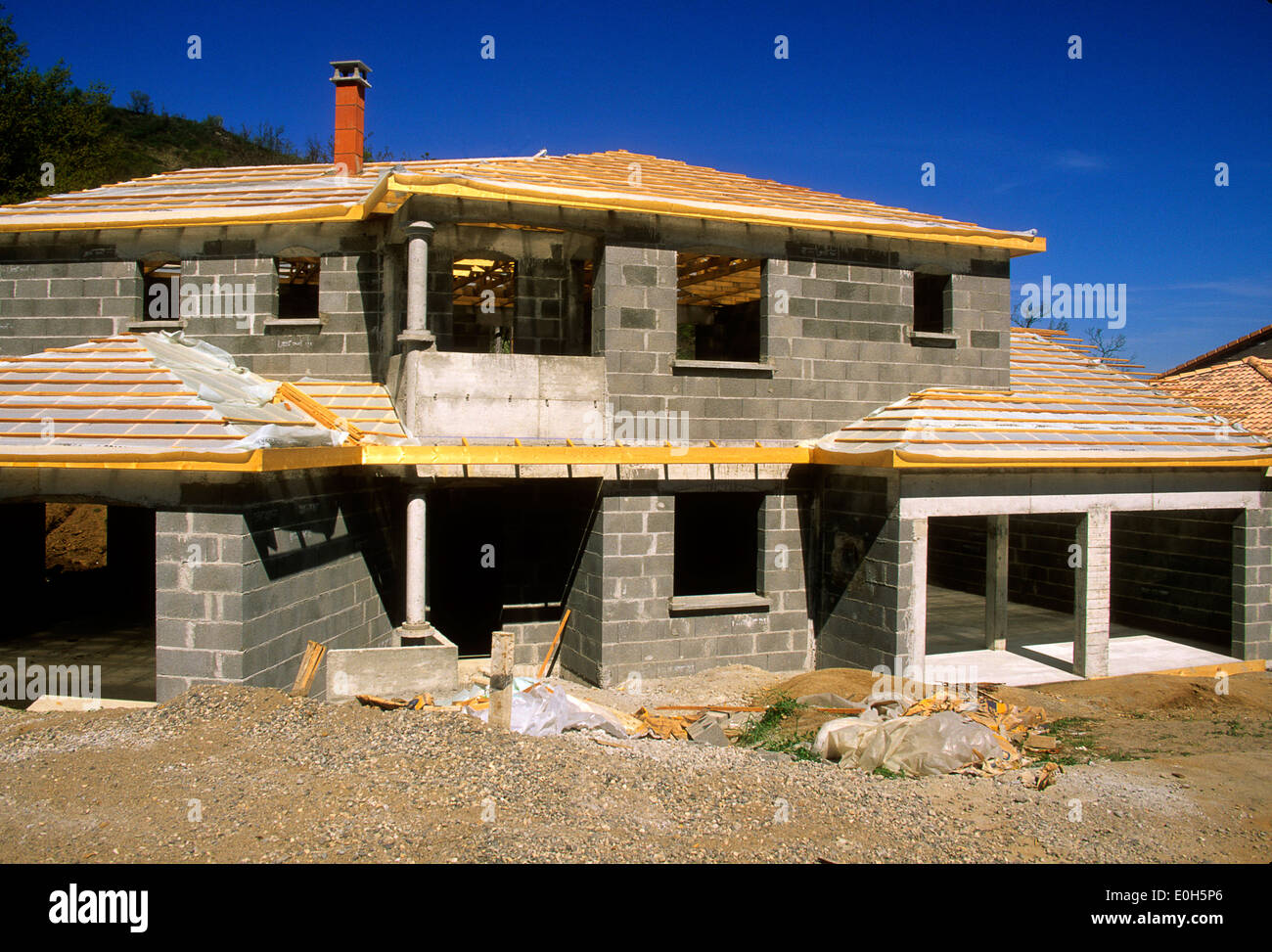 Neues Haus gebaut Stockfoto