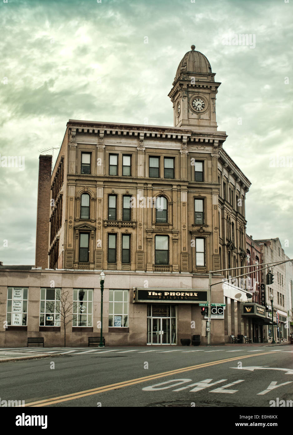 Blick auf die Stadt von Auburn, New York Stockfoto