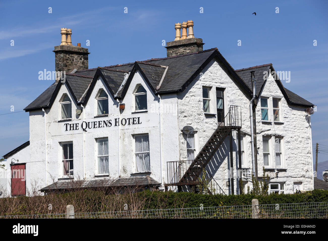 Das Queens Hotel. Harlech. Stockfoto