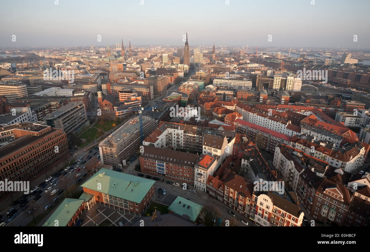 Top Panoramablick über Hamburg City, Deutschland Stockfoto