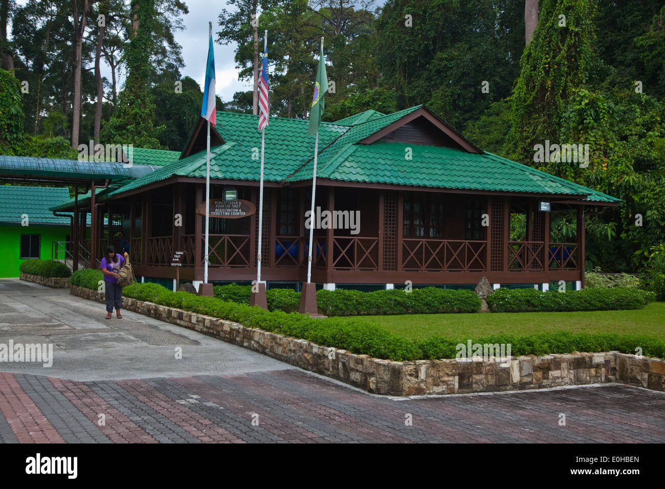Das Sepilok Orang Utan Rehabilitation Center befindet sich außerhalb von Sandakan im Bundesstaat Sabah - MALAYSIA, BORNEO Stockfoto
