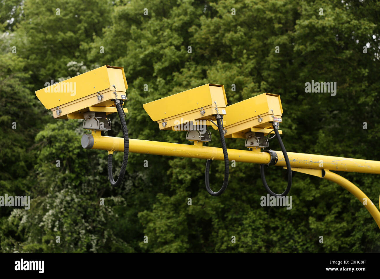 Durchschnittliche Geschwindigkeit Kameras auf der M5 in Somerset in der Nähe von Weston Super Mare Stockfoto