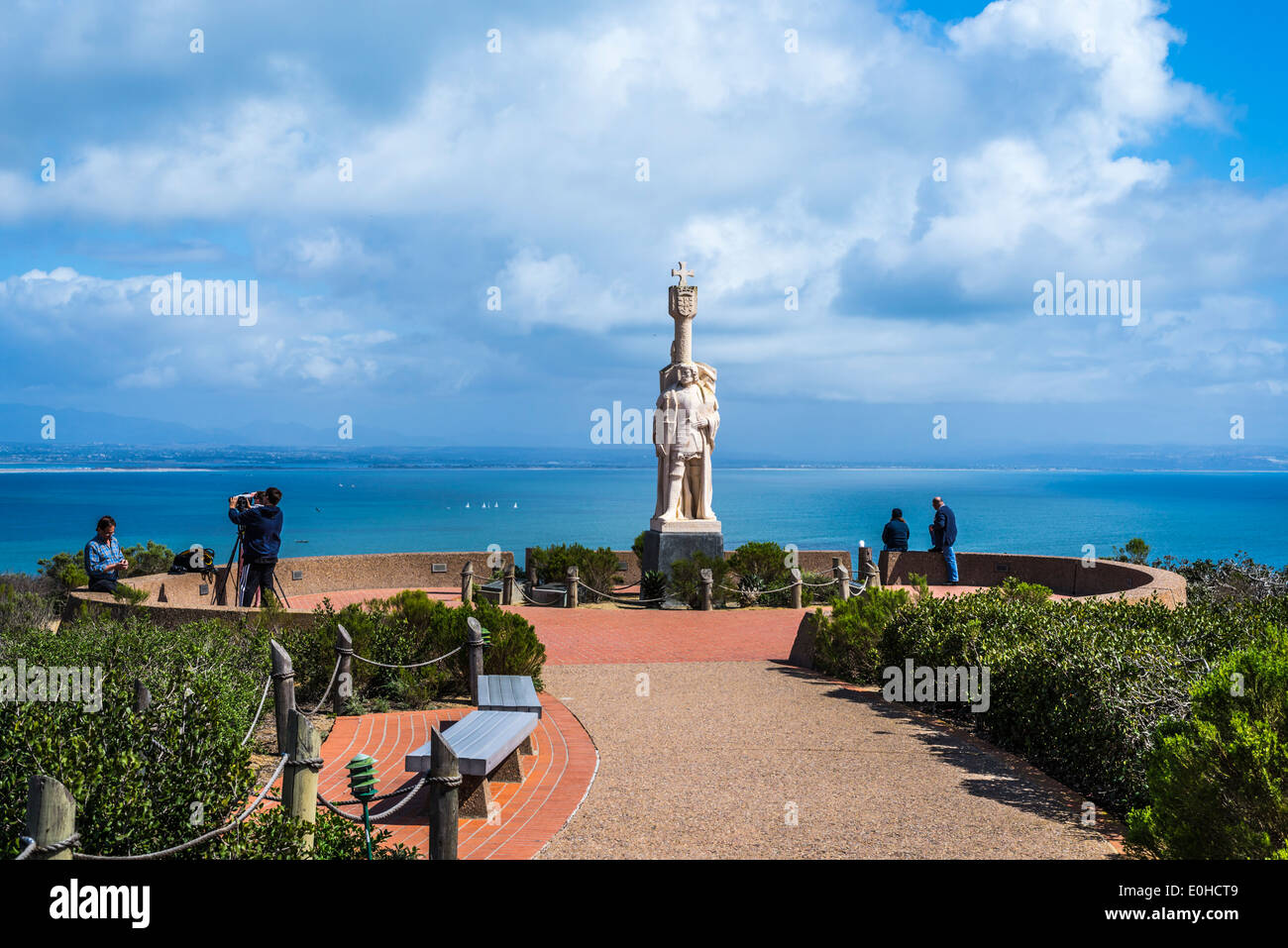 Die Plaza an der Cabrillo-Statue. Cabrillo Nationalmonument, San Diego, Kalifornien, Vereinigte Staaten von Amerika. Stockfoto