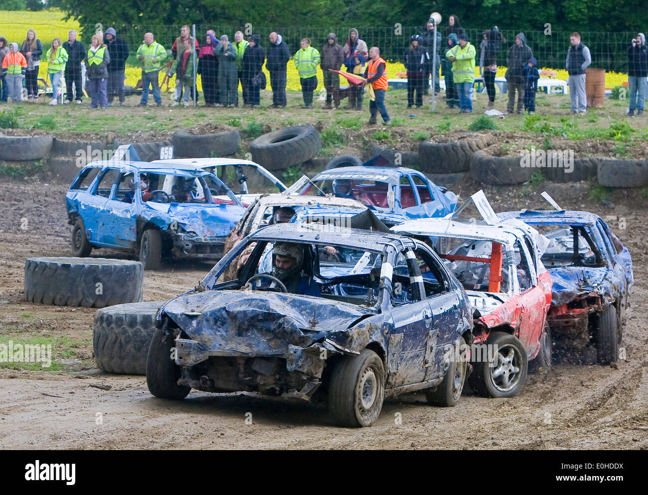 Motorsport: Banger Racing bei Stansted Raceway Essex England Stockfoto