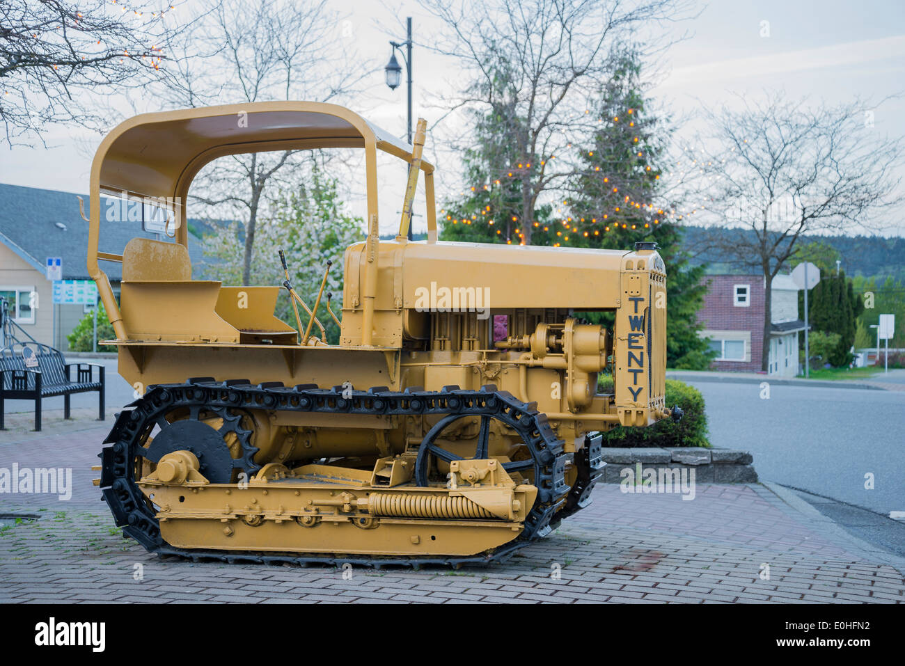 1930er Jahre Caterpillar Tractor, Ladysmith, British Columbia, Kanada Stockfoto