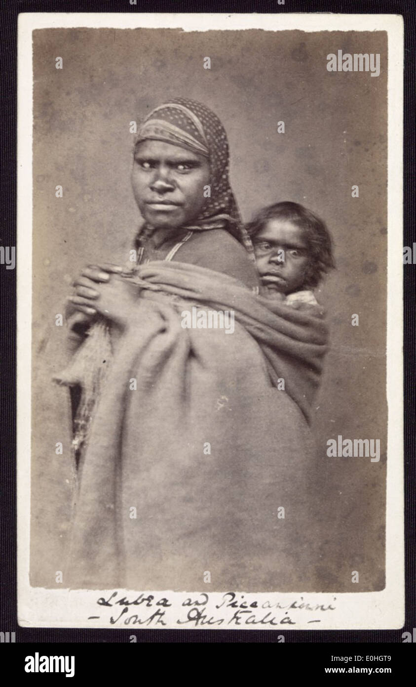 Mutter und Kind, South Australia, ca. 1870 Stockfoto