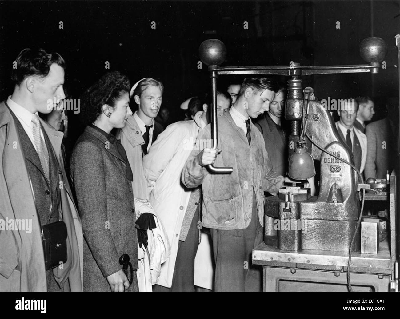 Im Jahr 1948 besuchten Mitarbeiter von Stockholm Transport London Transport, möglicherweise für eine Studienreise oder einen Austausch. Stockfoto