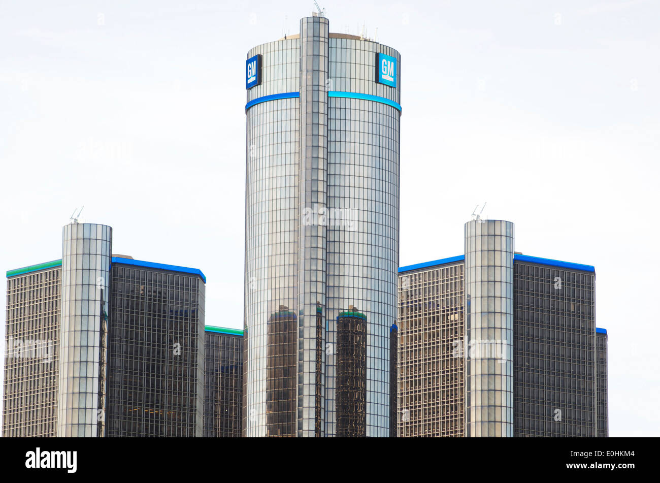 G.m. Gebäude in der Innenstadt von Detroit. Stockfoto