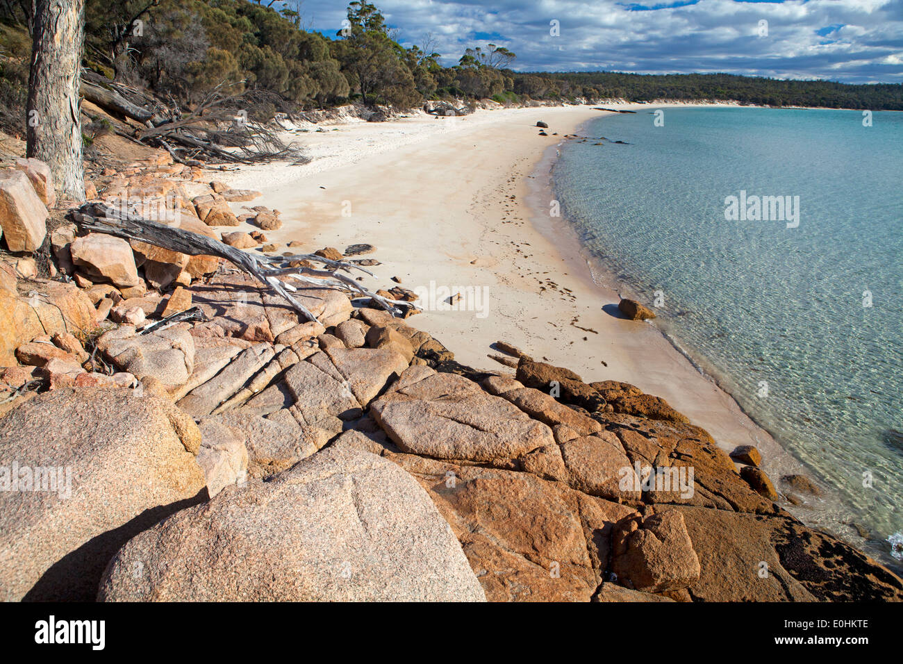 Cooks Beach im Freycinet National Park Stockfoto