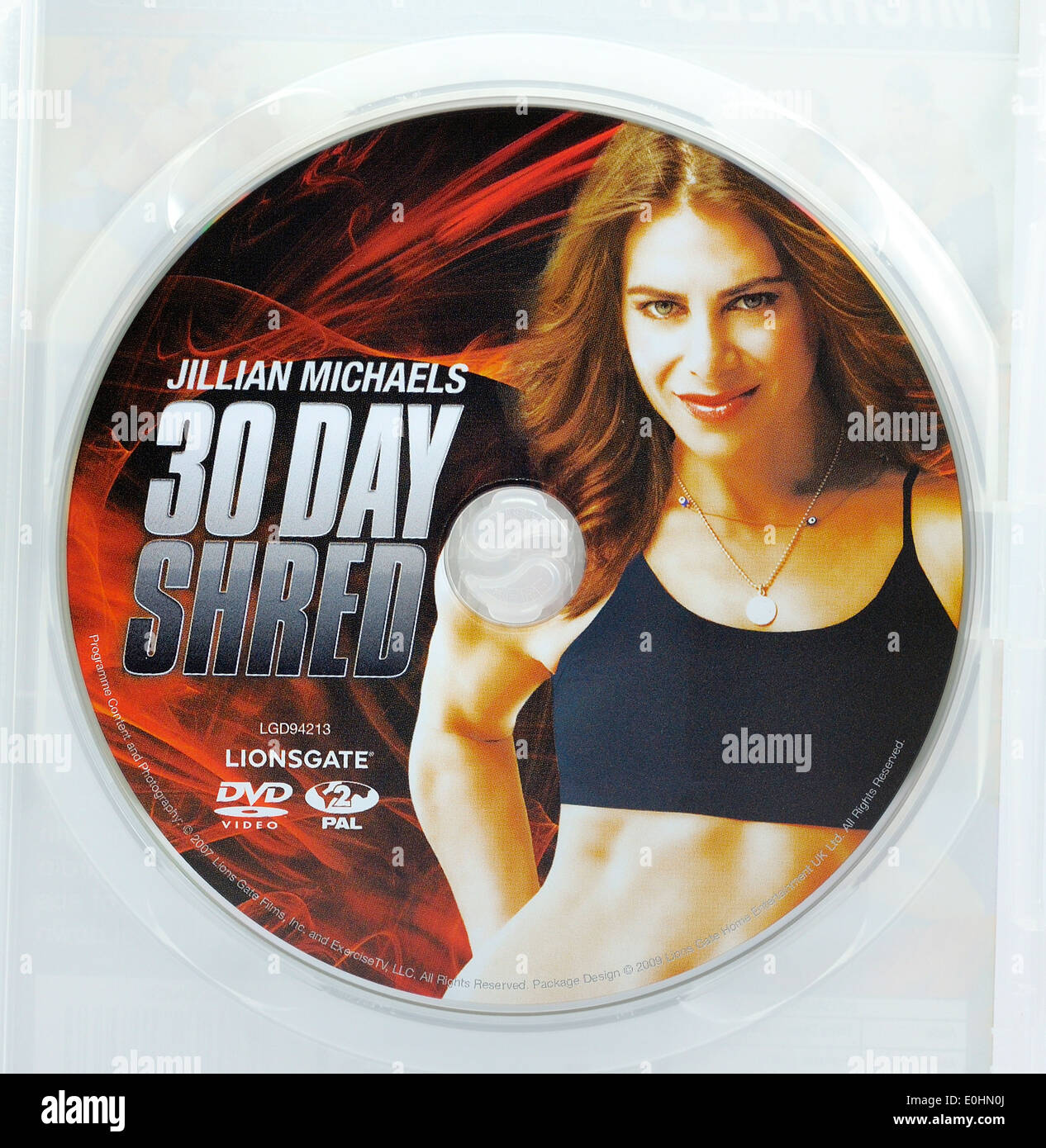 Jillian Michaels 30 Tag Fetzen Übung dvd-Fitness-training Stockfoto