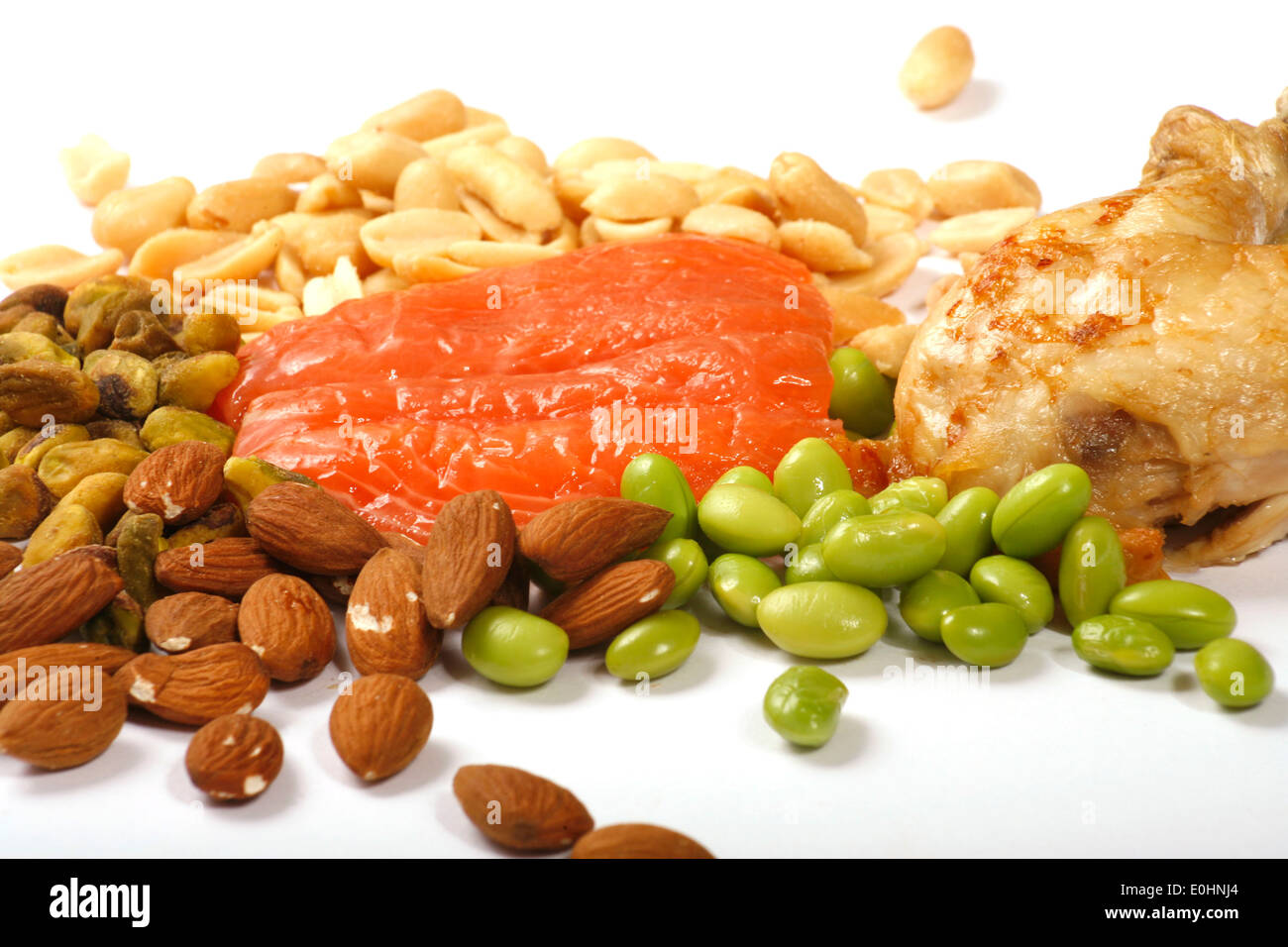 Proteinreiche Nahrungsmittel Stockfoto