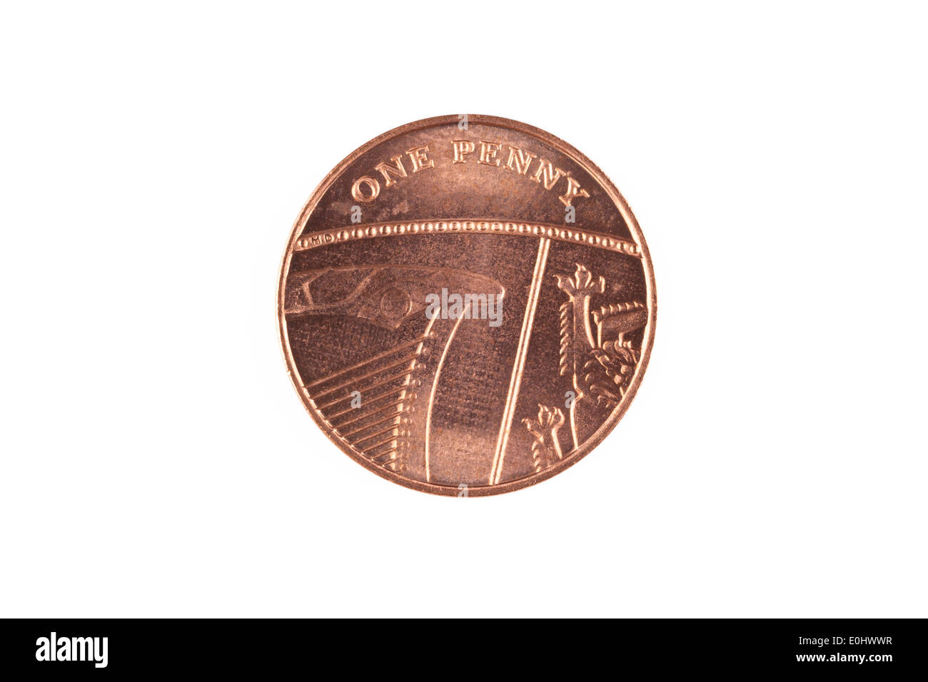 1 Pence Sterling Münze Stockfoto