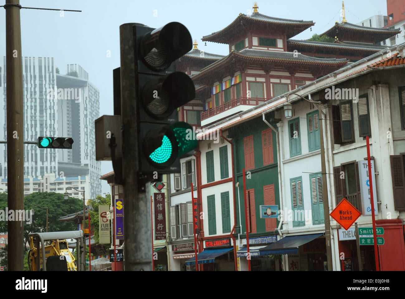 Ampeln, Chinatown, Singapur. Stockfoto