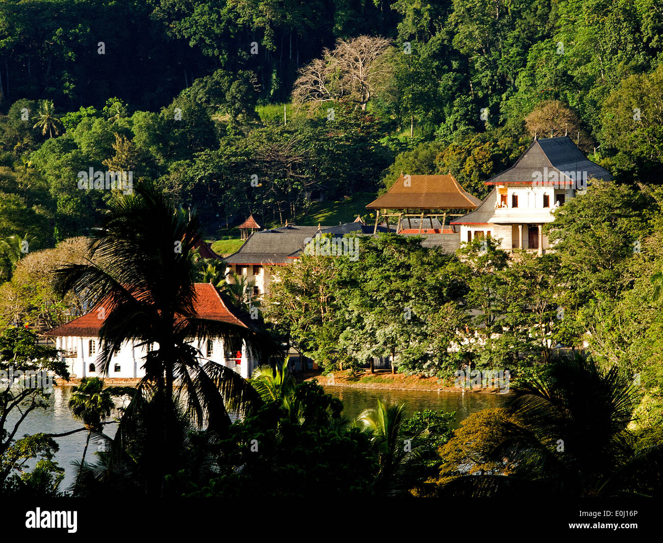 Schöne Aussicht auf den Zahntempel in Kandy, Sri Lanka Stockfoto