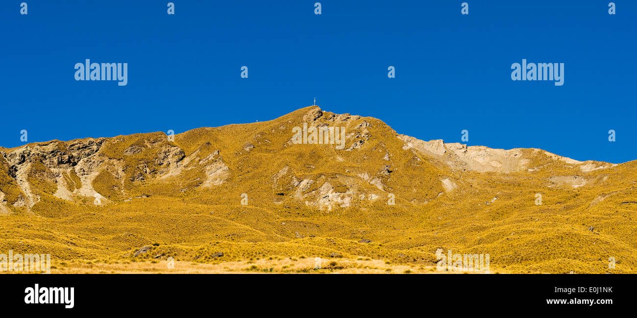 Blick vom Gipfel des Roys Peak, Wanaka, Neuseeland, mit Blick auf Lake Wanaka Stockfoto