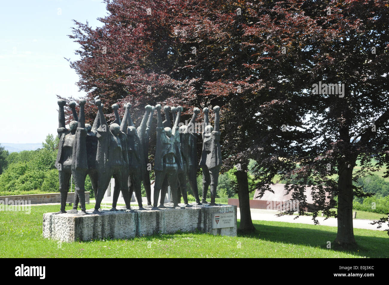 Holocaust Memorial, Skulptur, im KZ Mauthausen, Österreich. Stockfoto