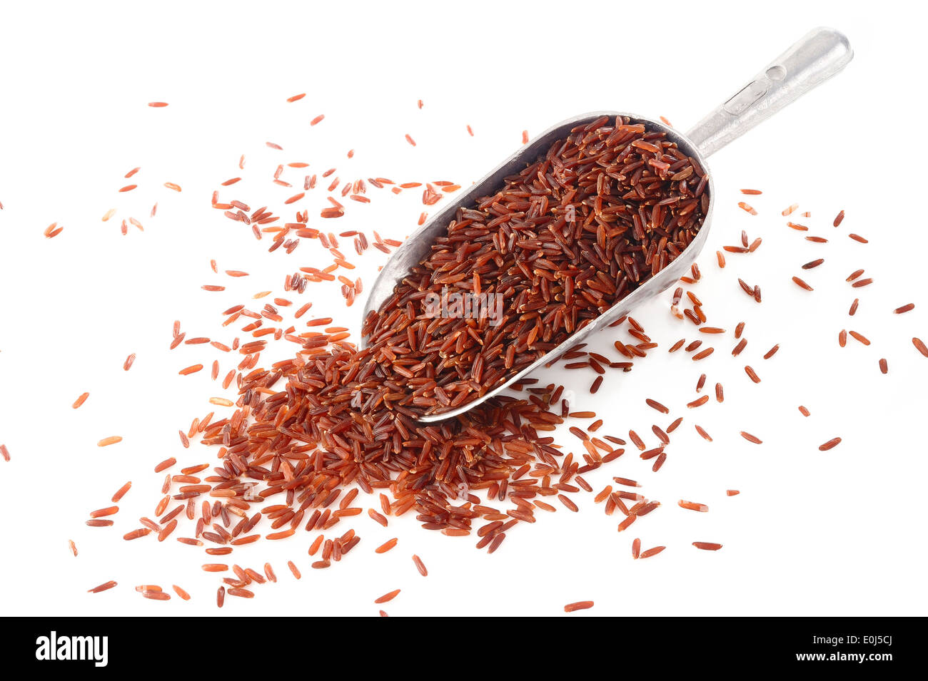 Roher Bio rote Reis in Kugel Stockfoto