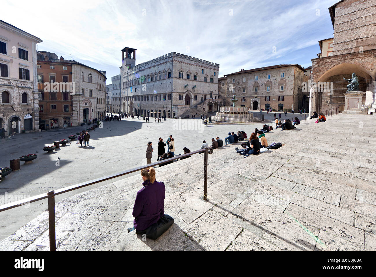 Perugia, Piazza 4 Novembre; 4 November Square, Perugia, Italien Stockfoto