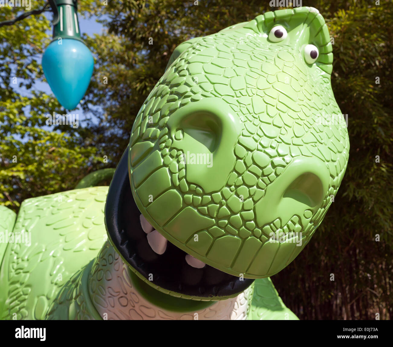 Nahaufnahme von Rex, das Spielzeug Dinosaurier im Bereich Toy Story Spielen der Walt-Disney-Studios, Marne-la-Vallée, Frankreich Stockfoto