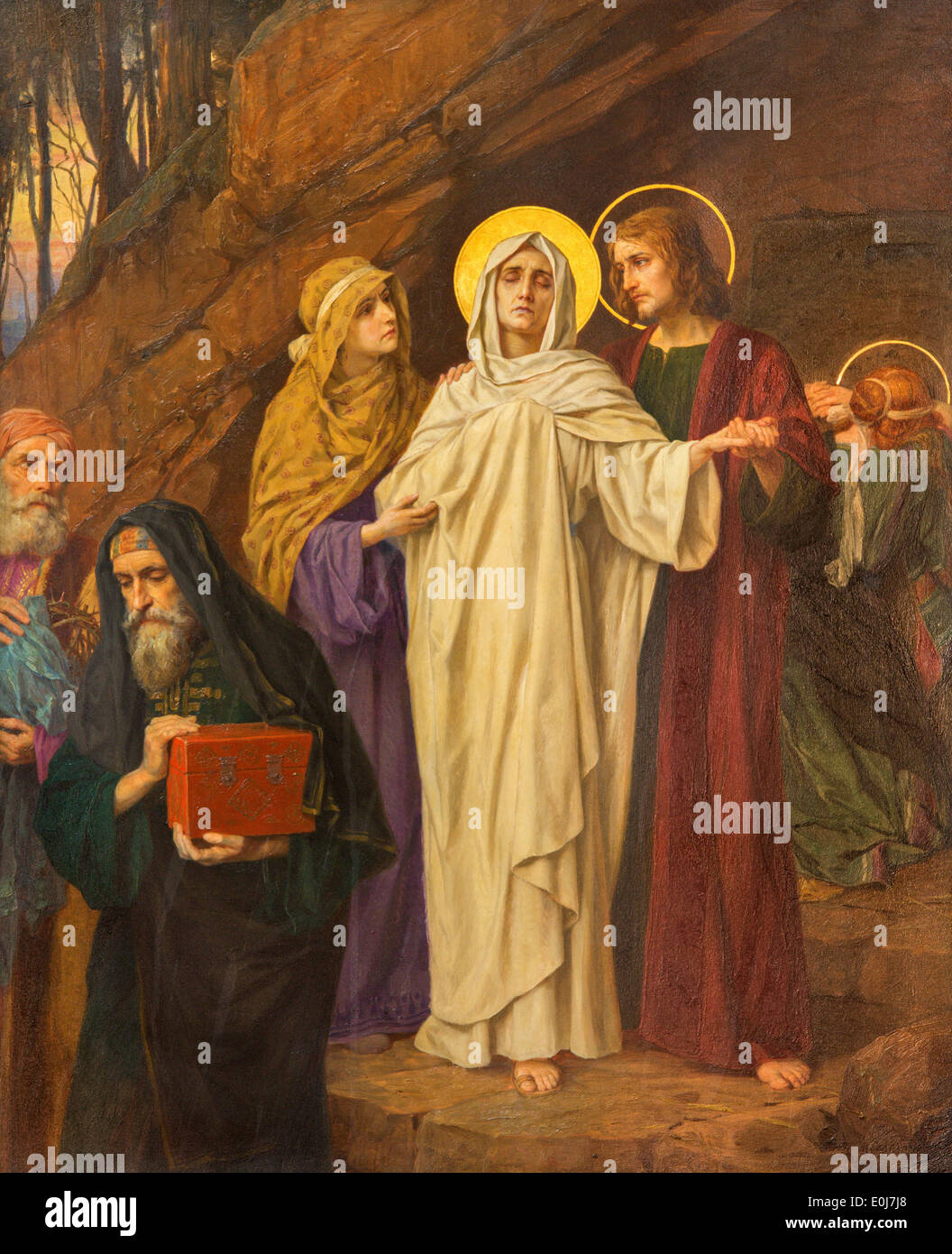 Antwerpen - Johannes der Evangelist und hl. Maria in der Nähe von Jesus-Grab von Josef Janssens in der Kathedrale unserer lieben Frau. Stockfoto Antwerpen - Johannes der Evangelist und hl. Maria in der Nähe von Jesus-Grab von Josef Janssens in der Kathedrale unserer lieben Frau. Stockfoto