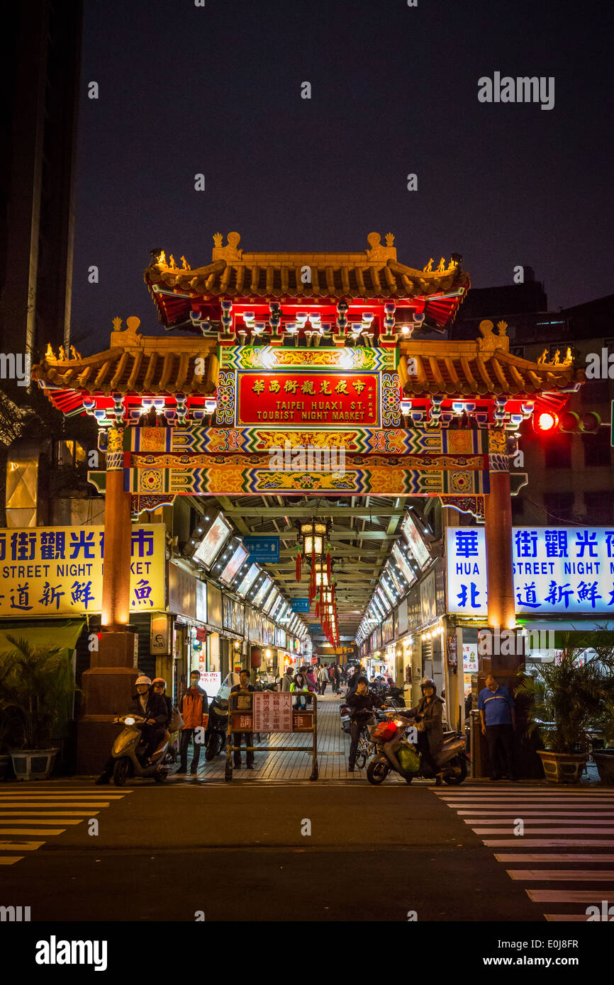 Huaxi Street Tourist Night Market in Taiwan Stockfoto